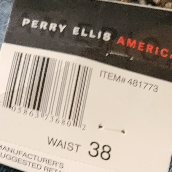 NWT Men's Perry Ellis 100% Cotton Denim Shorts Size 38 - Picture 3 of 8